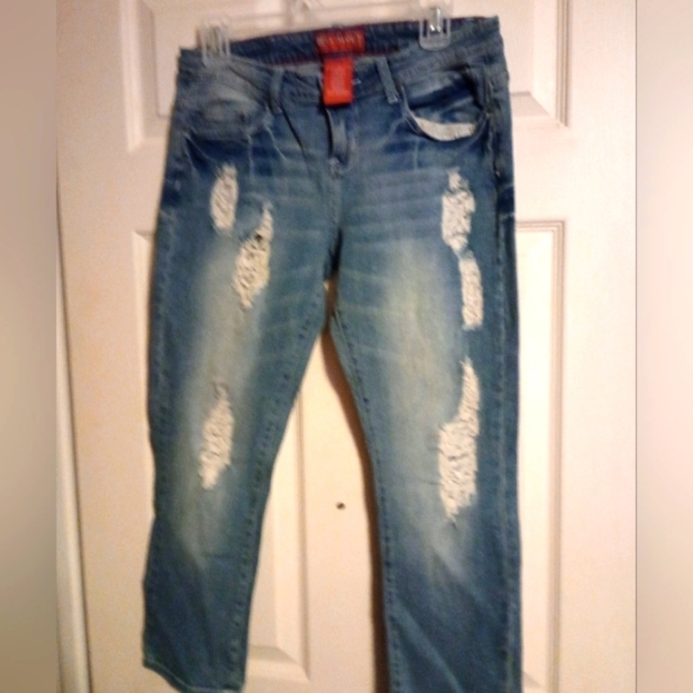 Red Rivet Distressed Jeans Size 11